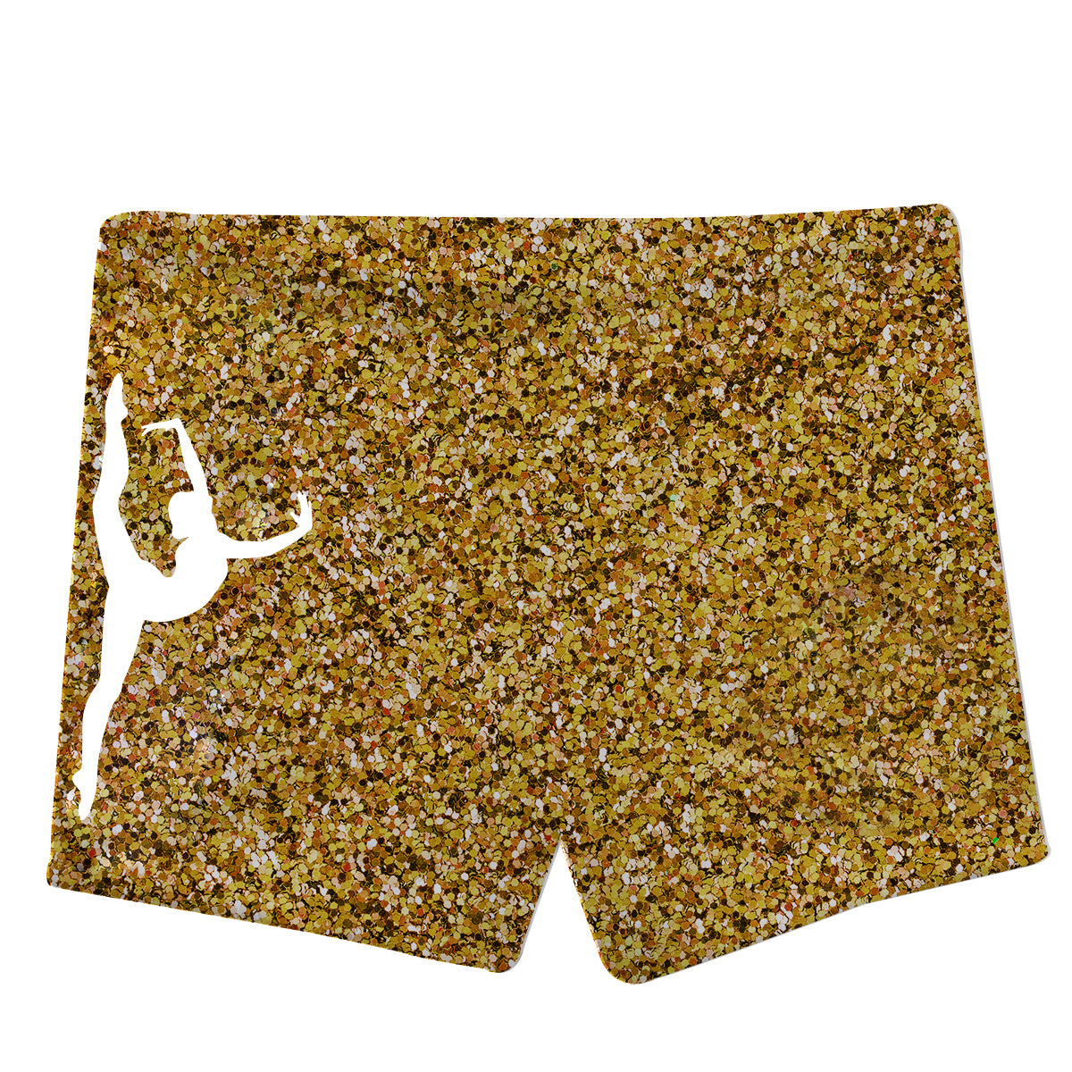 Gold glitter dancer silhouette girls dance shorts with monogram - Wimziy&Co.