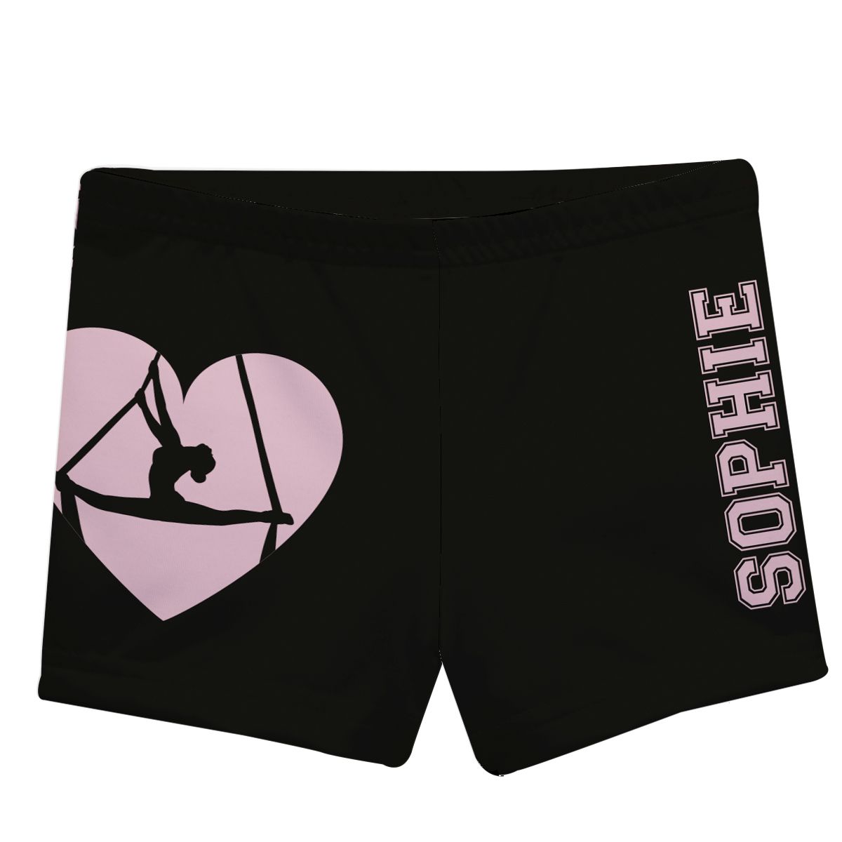 Gymnast Silhouette Name Black Shorties - Wimziy&Co.