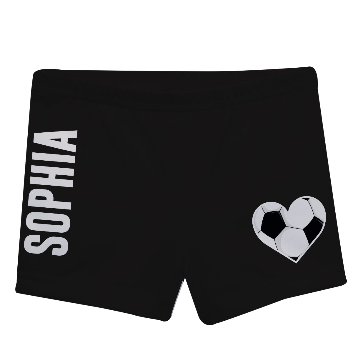 Soccer Heart Name Black Shorties - Wimziy&Co.