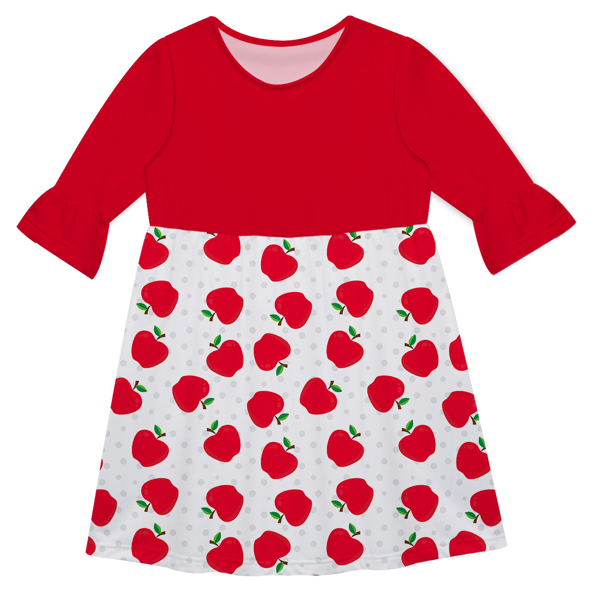 Apple Monogram White And Red Amy Dress - Wimziy&Co.