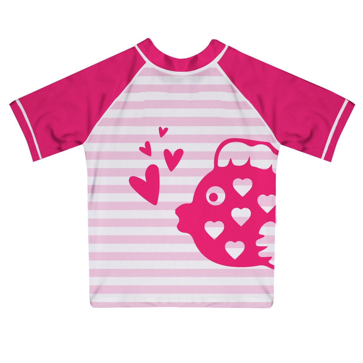 Fish Name Pink and White Short Sleeve Rash Guard - Wimziy&Co.