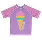 Ice Cream Name Purple and Pink Short Sleeve Rash Guard - Wimziy&Co.