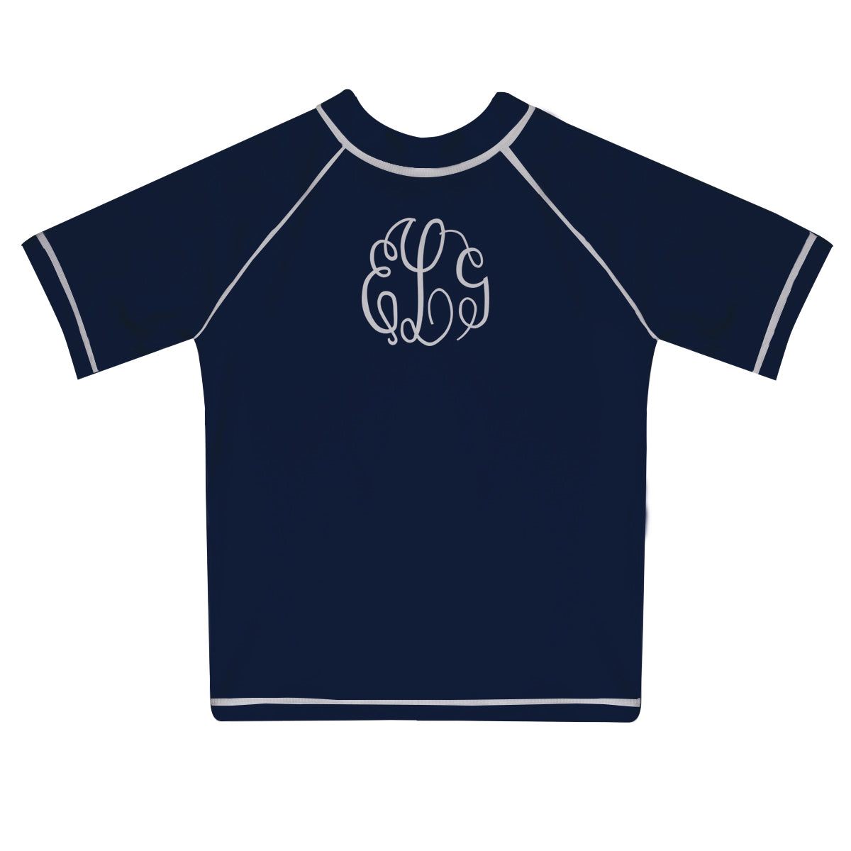 Monogram Navy Short Sleeve Rash Guard - Wimziy&Co.