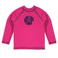 Monogram Hot Pink Long Sleeve Rash Guard - Wimziy&Co.