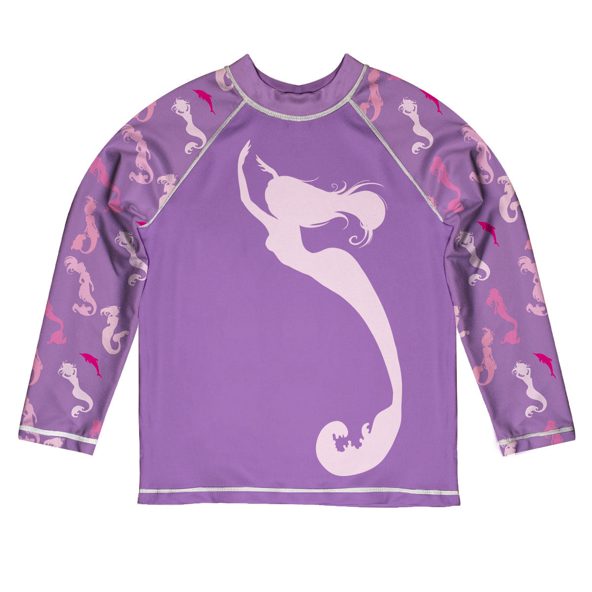 Mermaid Name Purple Long Sleeve Rash Guard - Wimziy&Co.