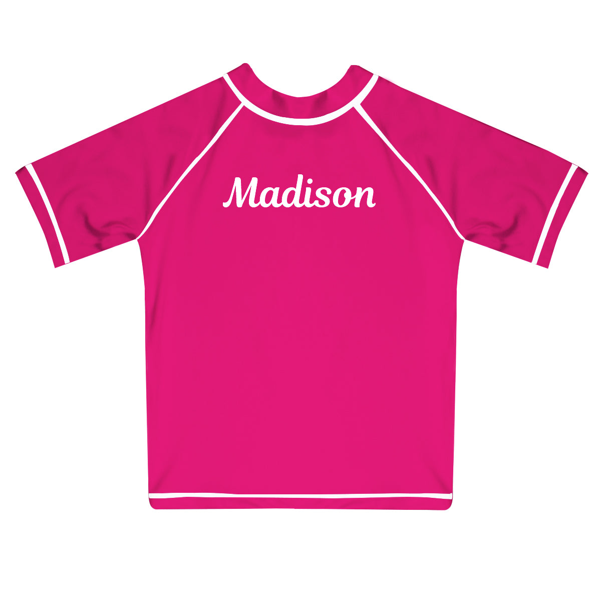 Name Hot Pink Short Sleeve Rash Guard - Wimziy&Co.