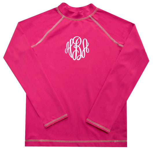 Monogram Pink Long Sleeve Rash Guard - Wimziy&Co.