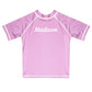 Name Pink Short Sleeve Rash Guard - Wimziy&Co.