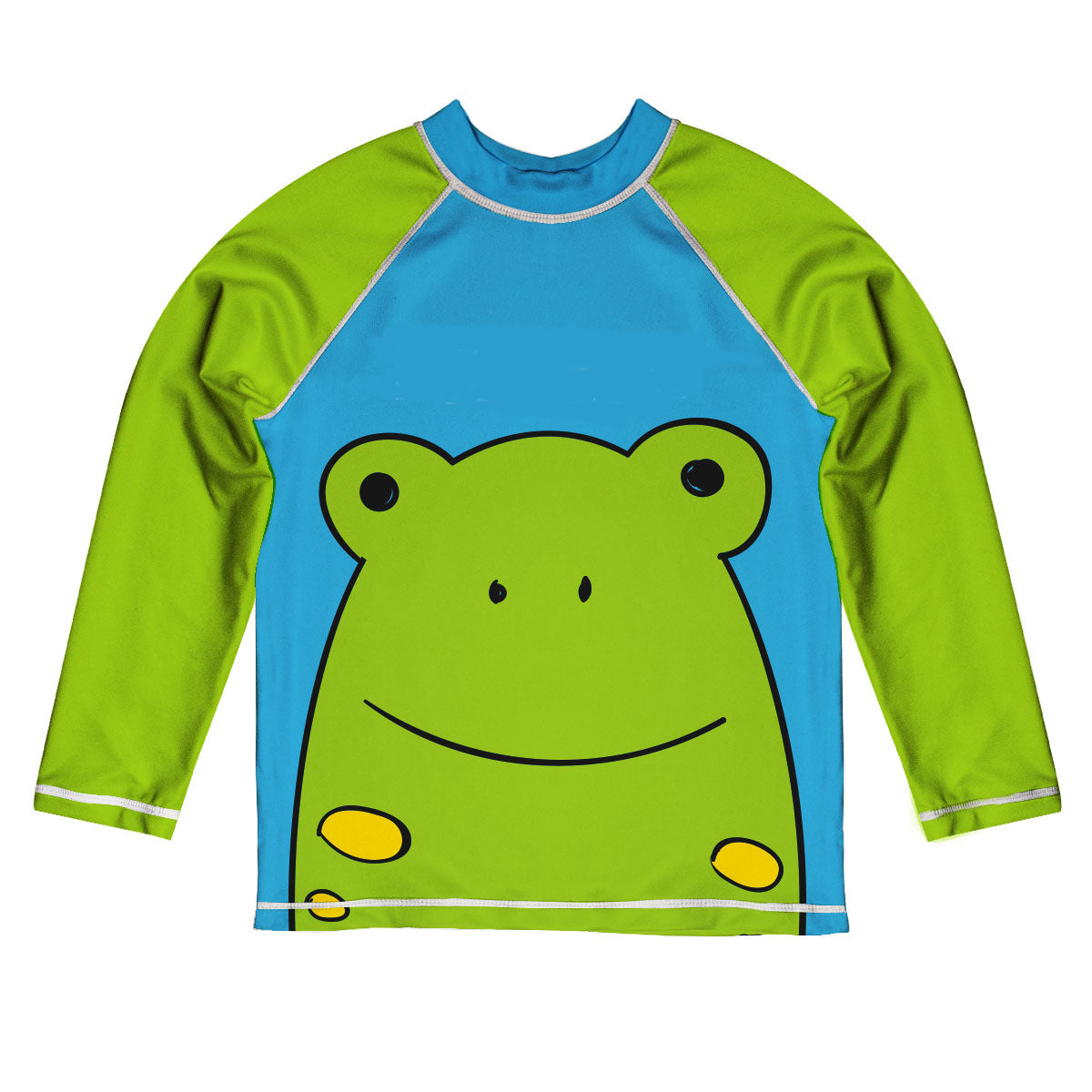 Frog Name Blue and Green Long Sleeve Rash Guard - Wimziy&Co.