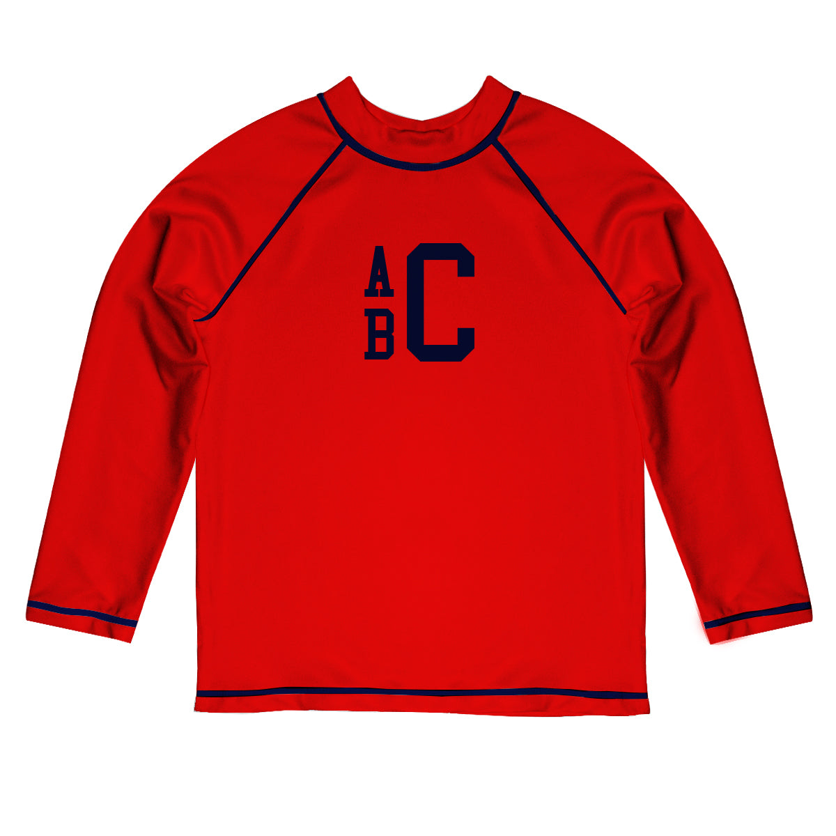 Monogram Red Long Sleeve Rash Guard - Wimziy&Co.