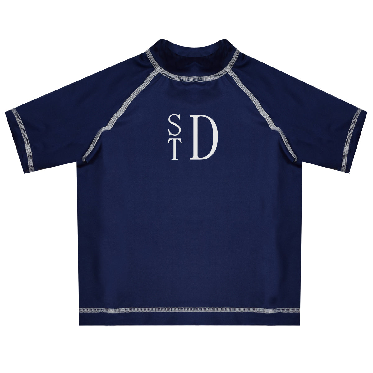 Monogram Navy Short Sleeve Rash Guard - Wimziy&Co.