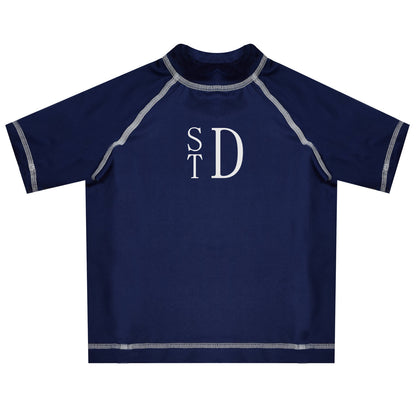 Monogram Navy Short Sleeve Rash Guard - Wimziy&Co.