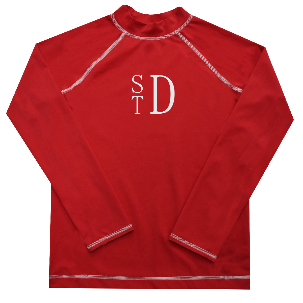 Monogram Red Long Sleeve Rash Guard - Wimziy&Co.