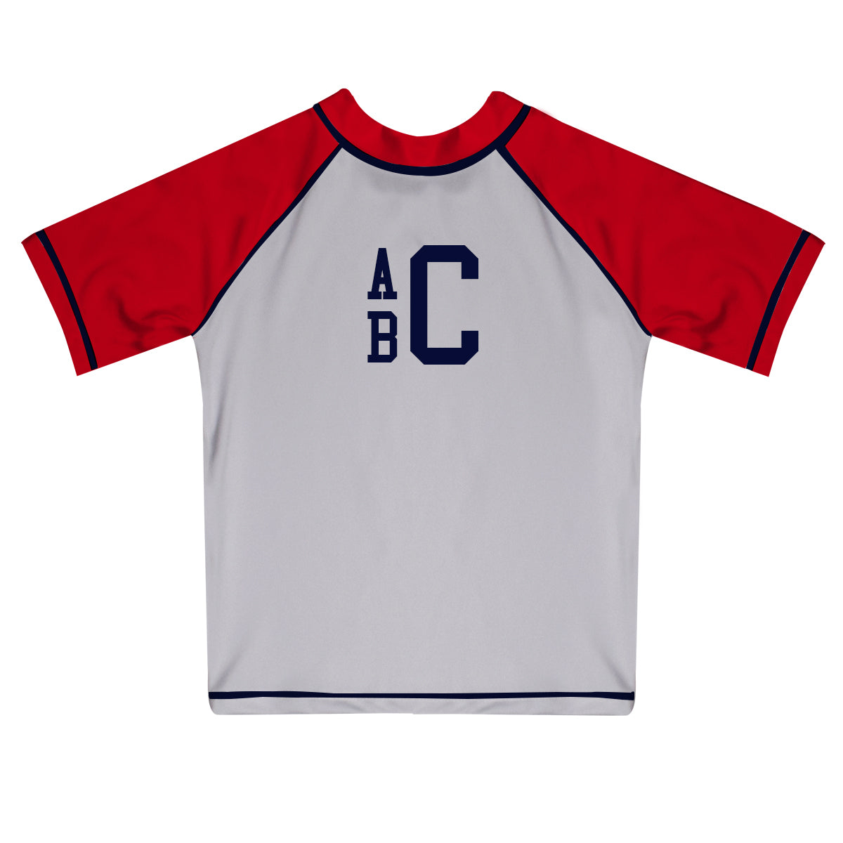 Monogram White and Red Short Sleeve Rash Guard - Wimziy&Co.