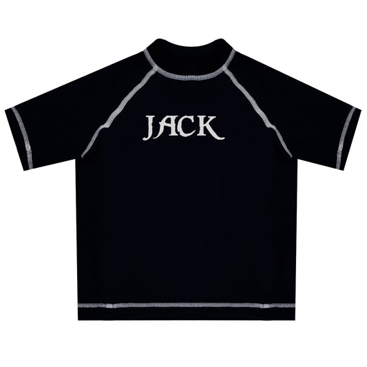 Name Black Short Sleeve Rash Guard - Wimziy&Co.