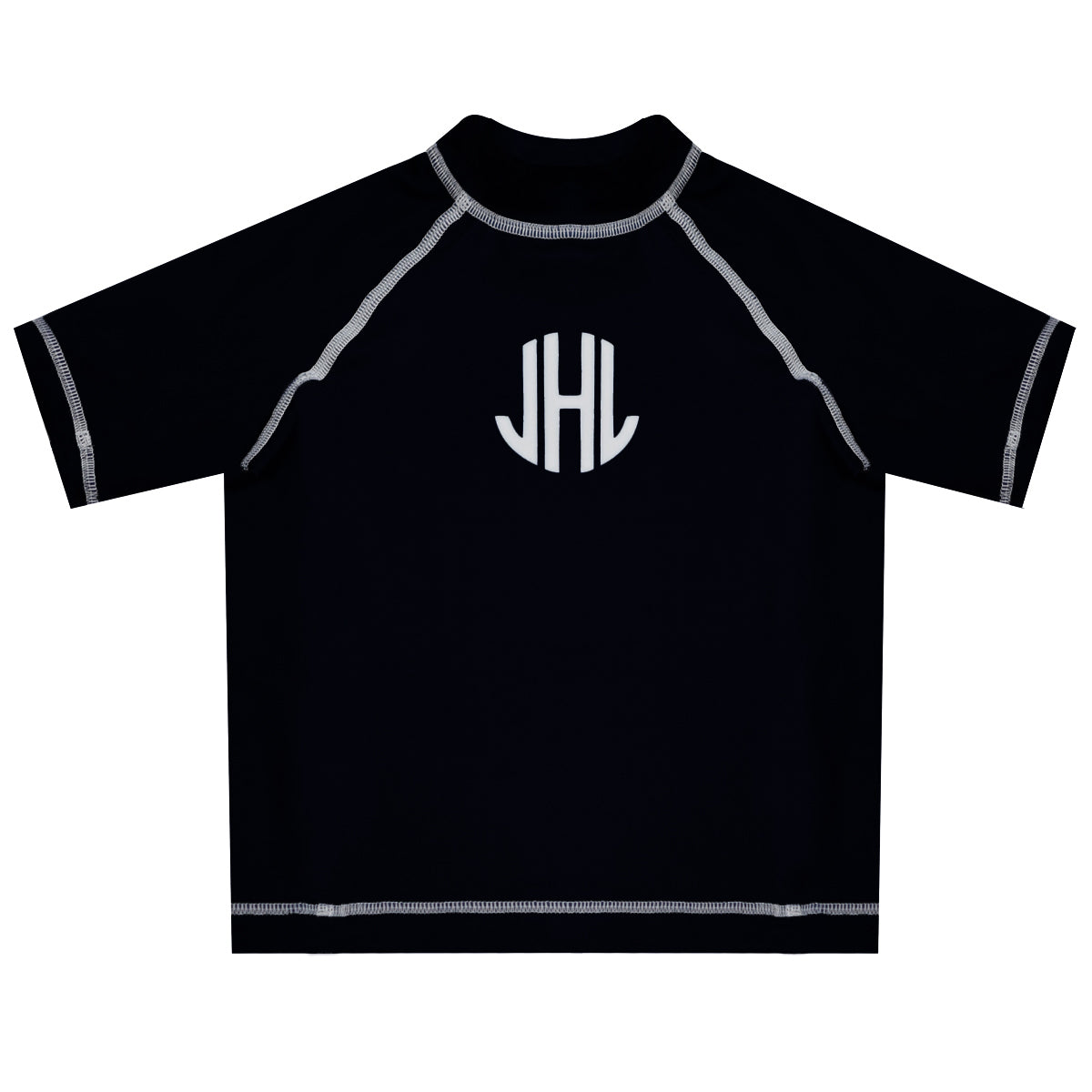Monogram Black Short Sleeve Rash Guard - Wimziy&Co.