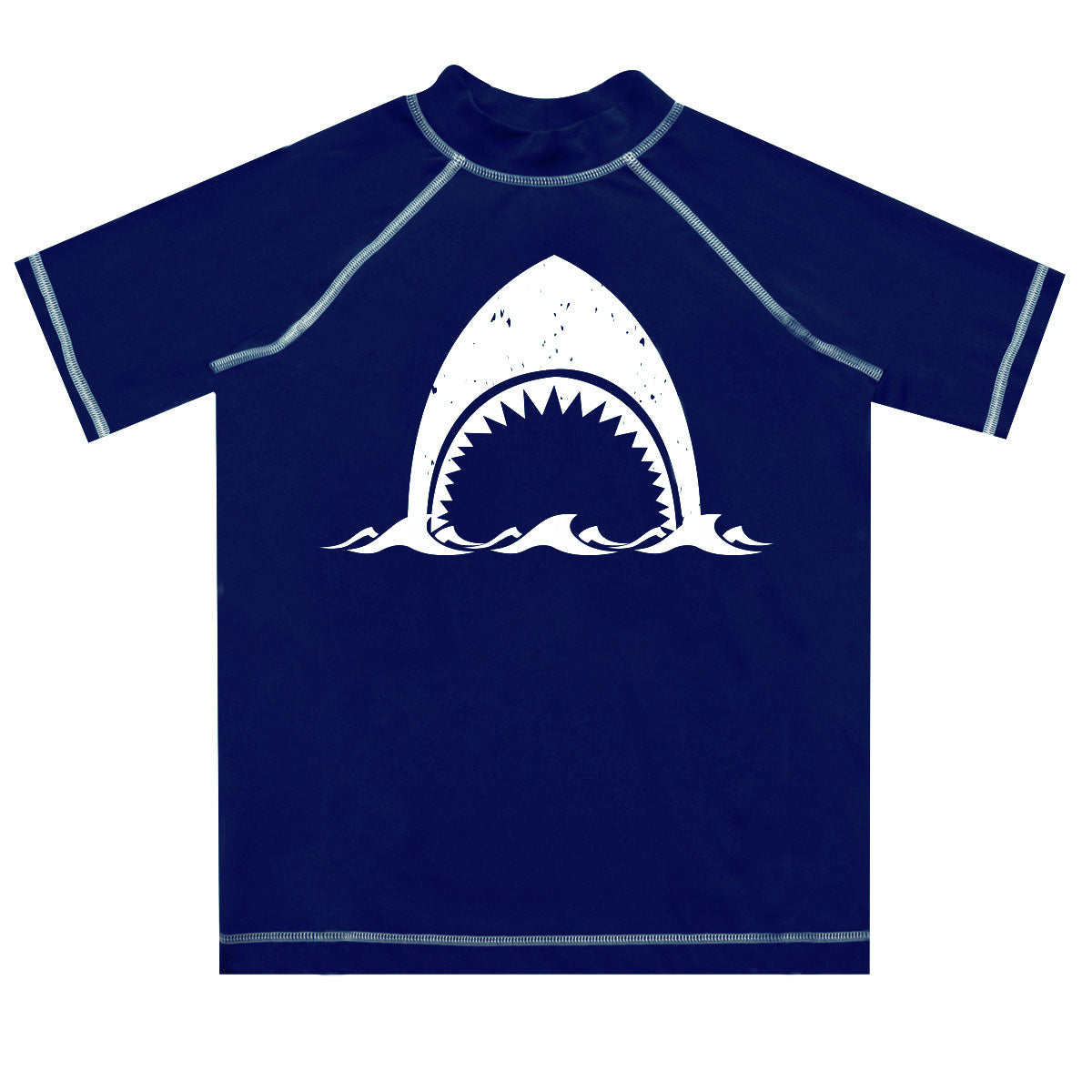 Shark Name Navy Short Sleeve Rash Guard - Wimziy&Co.
