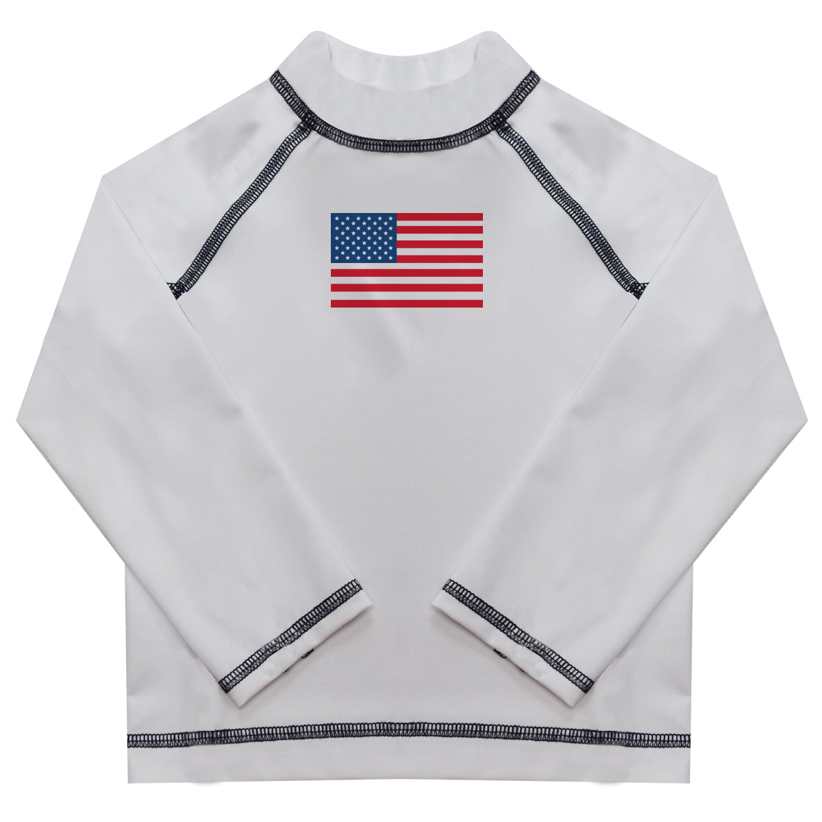 USA Flag White Long Sleeve Rash Guard - Wimziy&Co.