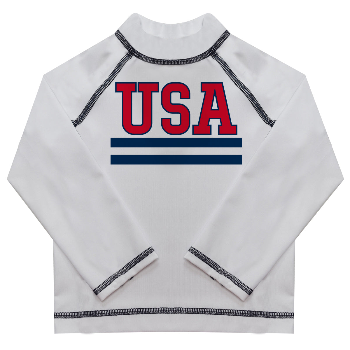 USA White Long Sleeve Rash Guard - Wimziy&Co.