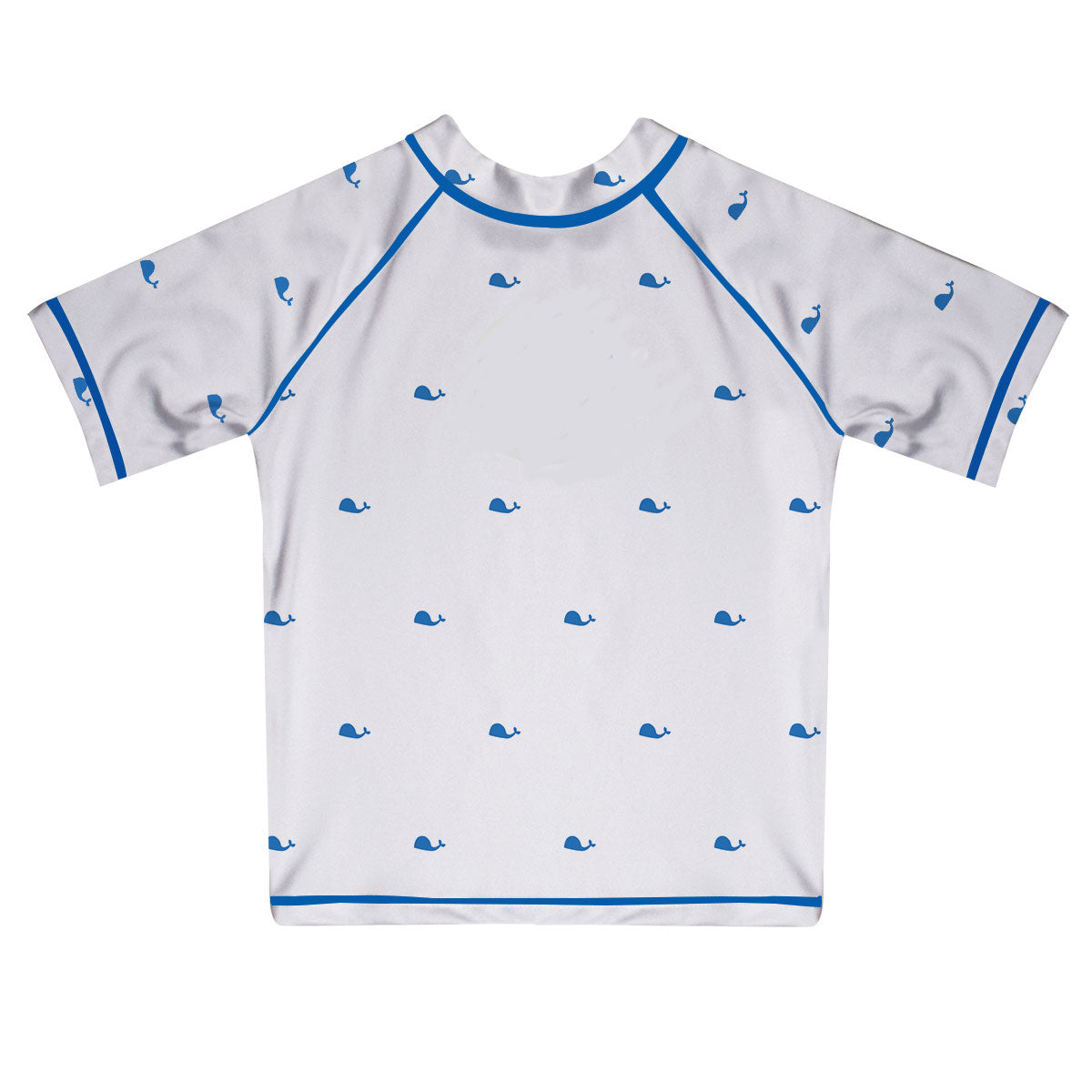 Whale Print Monogram White Short Sleeve Rash Guard - Wimziy&Co.