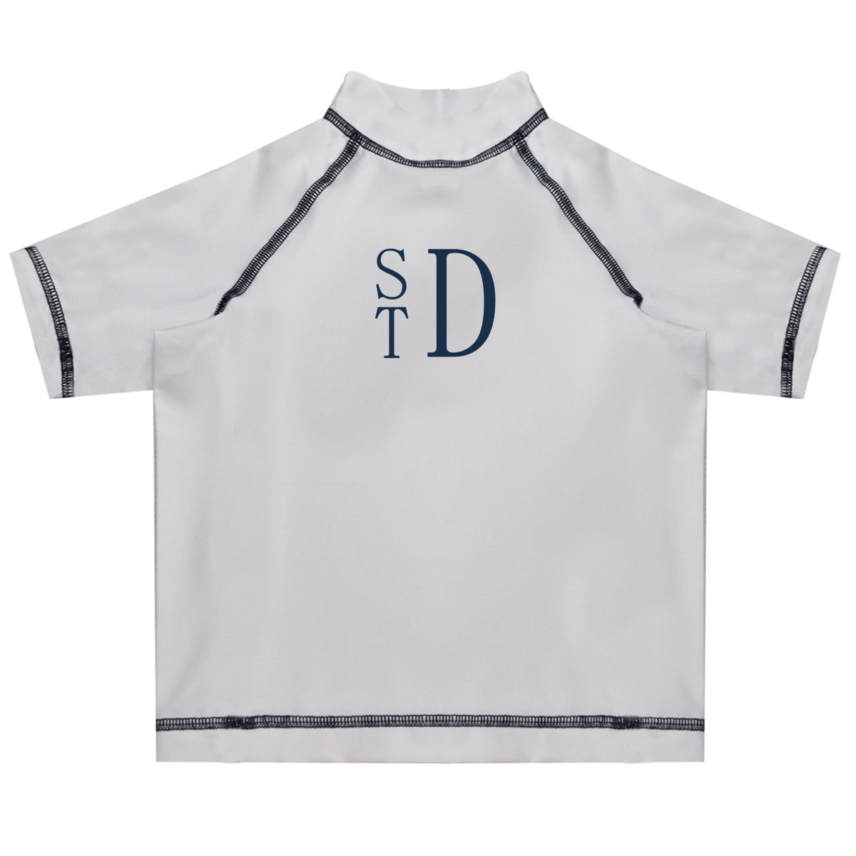 Monogram White Short Sleeve Rash Guard - Wimziy&Co.