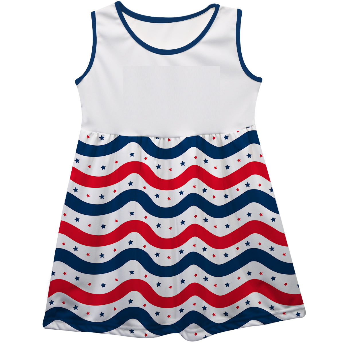 Stars Name White Red and Blue Tank Dress - Wimziy&Co.