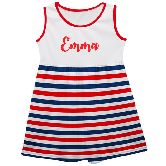 Name Stripes White and Red Tank Dress - Wimziy&Co.
