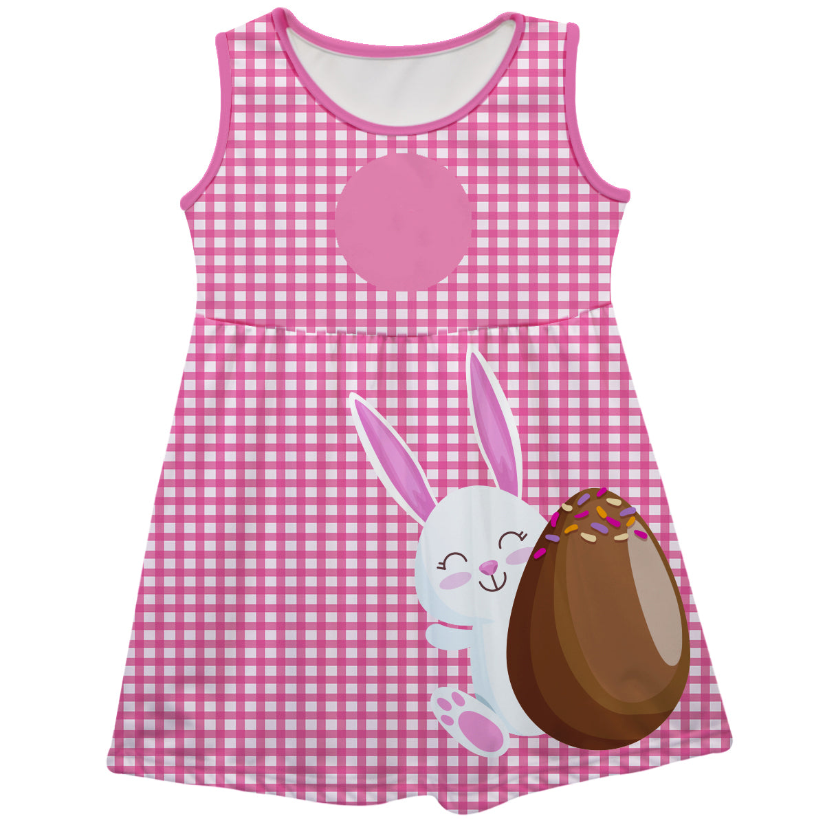 Happy Bunny Monogram White And Pink Check Tank Dress - Wimziy&Co.