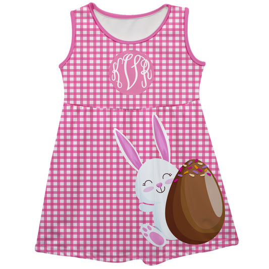 Happy Bunny Monogram White And Pink Check Tank Dress - Wimziy&Co.