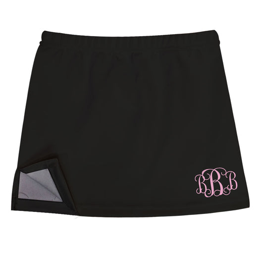 Monogram Black Skirt With Side Vents - Wimziy&Co.