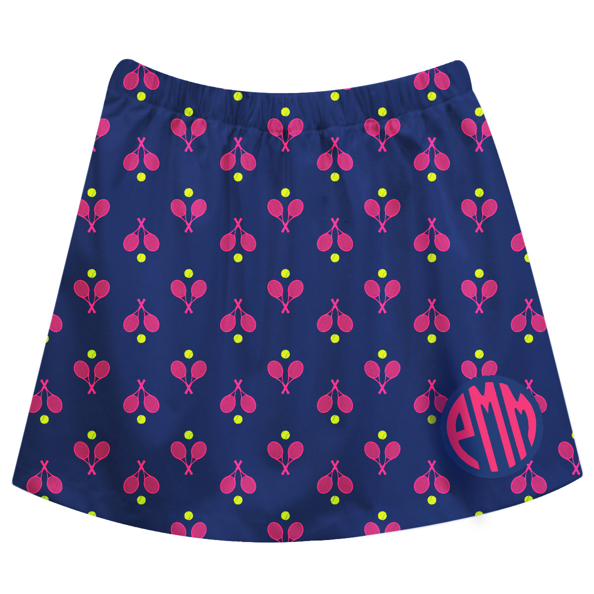 Tennis Print Monogram Navy Skirt - Wimziy&Co.
