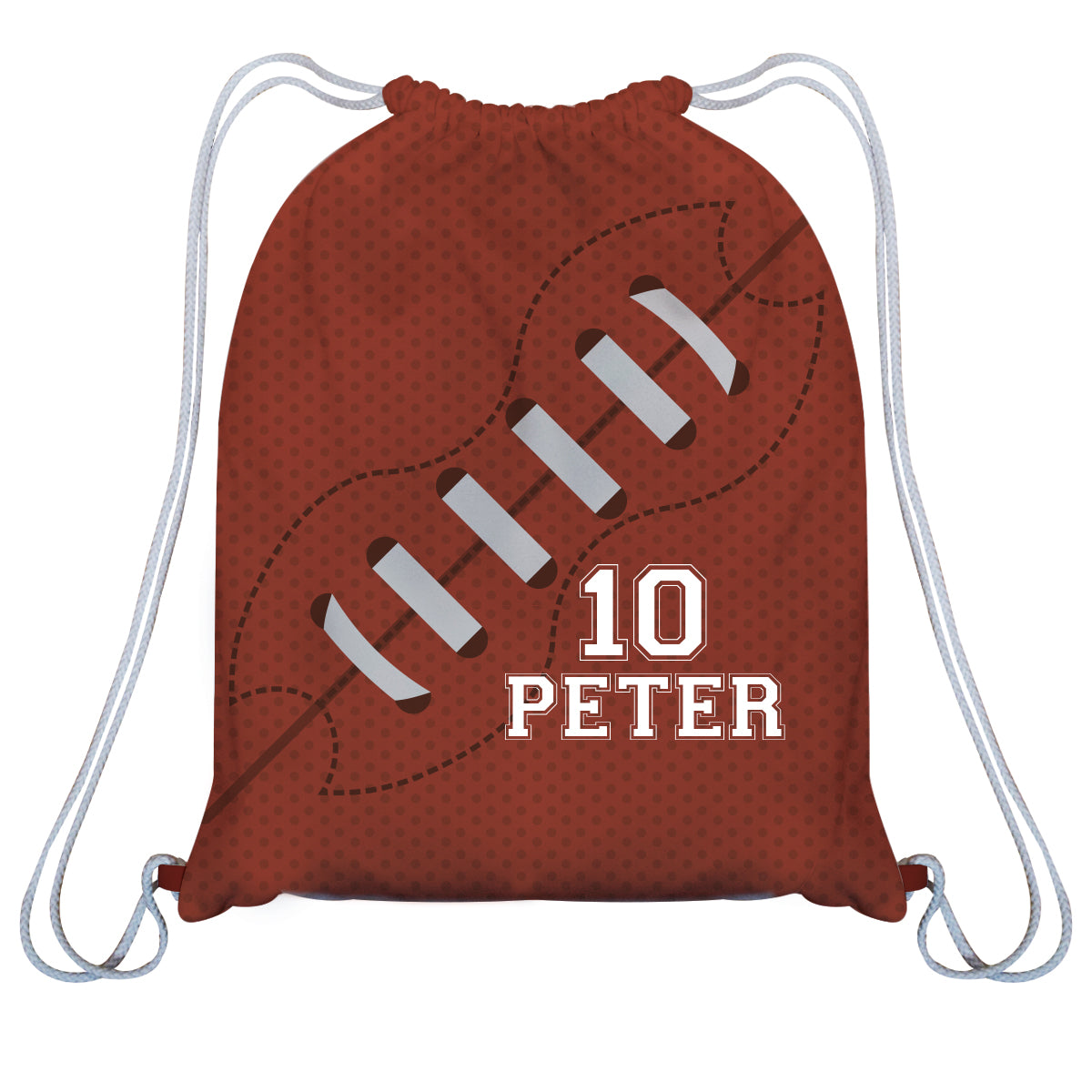 Football Name and Number Brown Gym Bag - Wimziy&Co.