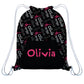 Black and pink gymnast girls gym bag with kangaroo pocket - Wimziy&Co.