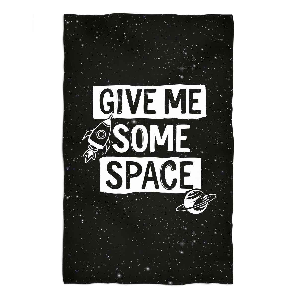 Give Me Some Space Black Towel - Wimziy&Co.