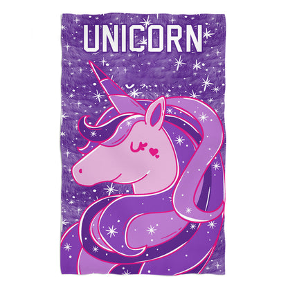 Unicorn Name Purple Towel - Wimziy&Co.