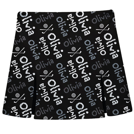 Golf and Name Print Black Skort - Wimziy&Co.