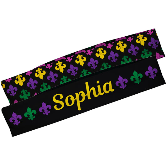 Fleur De Lis Name Black Head Band Set - Wimziy&Co.