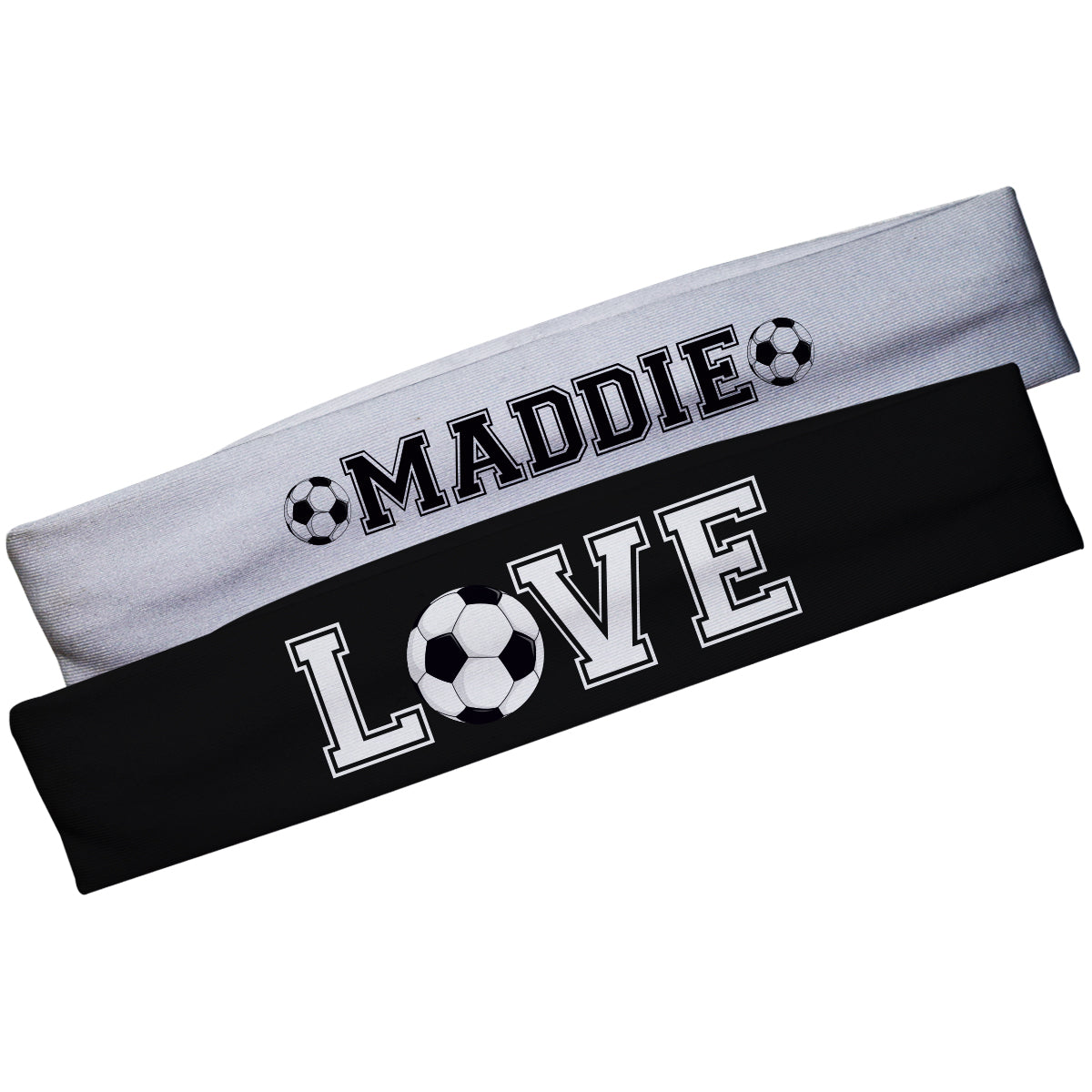 Love Soccer Name Black and White Headband Set - Wimziy&Co.