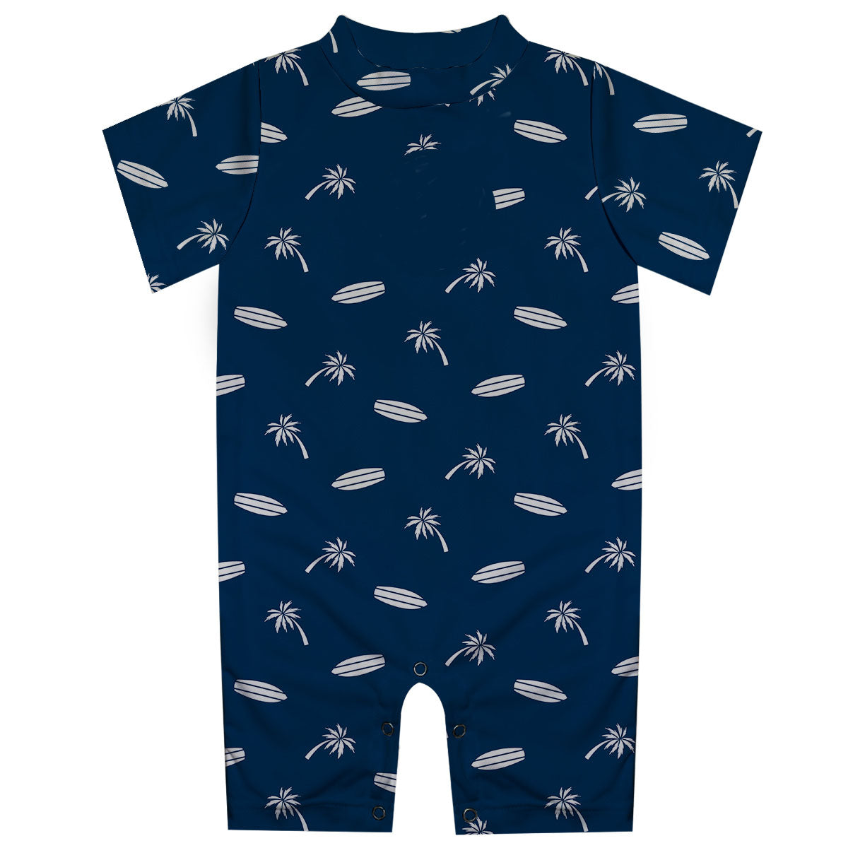 Surfboards Print Monogram Navy Romper - Wimziy&Co.