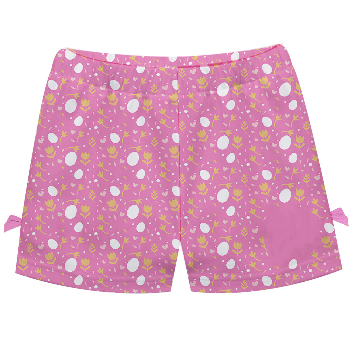 Eater Eggs Print Monogram Pink Bows Short - Wimziy&Co.