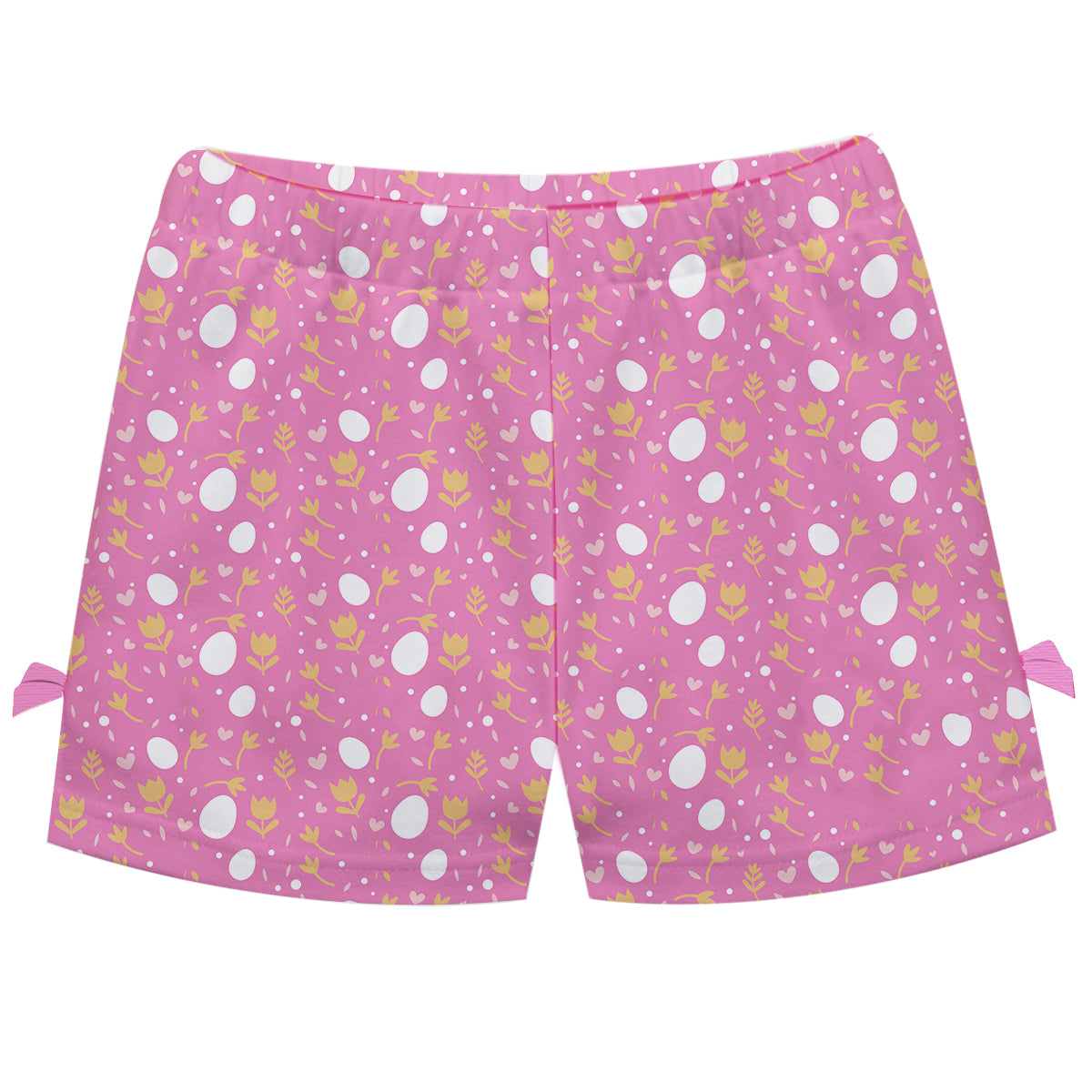 Eater Eggs Print Monogram Pink Bows Short - Wimziy&Co.