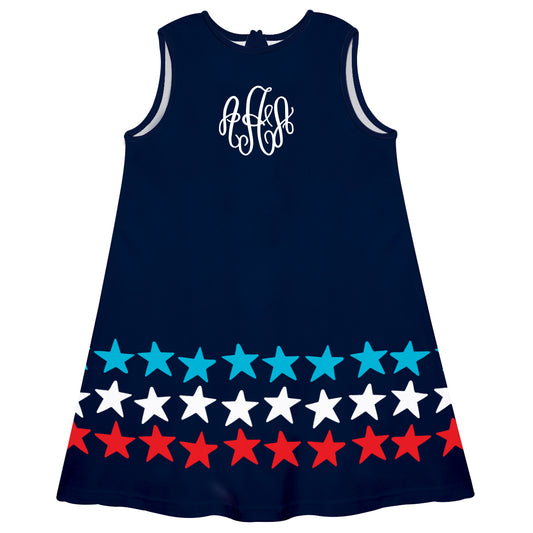 American Monogram Navy A Line Dress - Wimziy&Co.