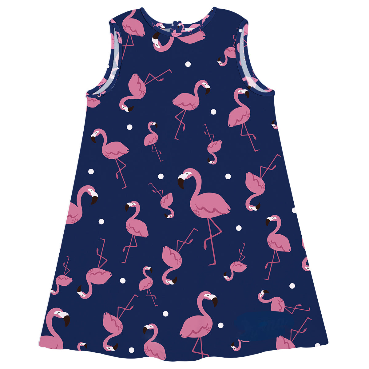 Flamingo Name Navy A Line Dress - Wimziy&Co.