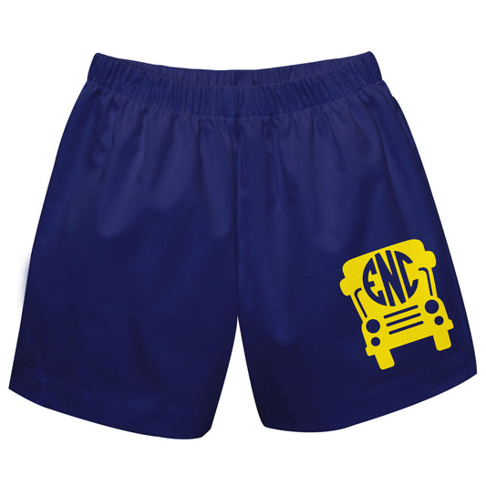 School Bus Monogram Navy Athletic Short - Wimziy&Co.