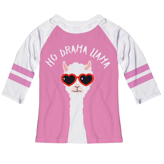 White and pink 'No drama llama' three quarter sleeve blouse - Wimziy&Co.