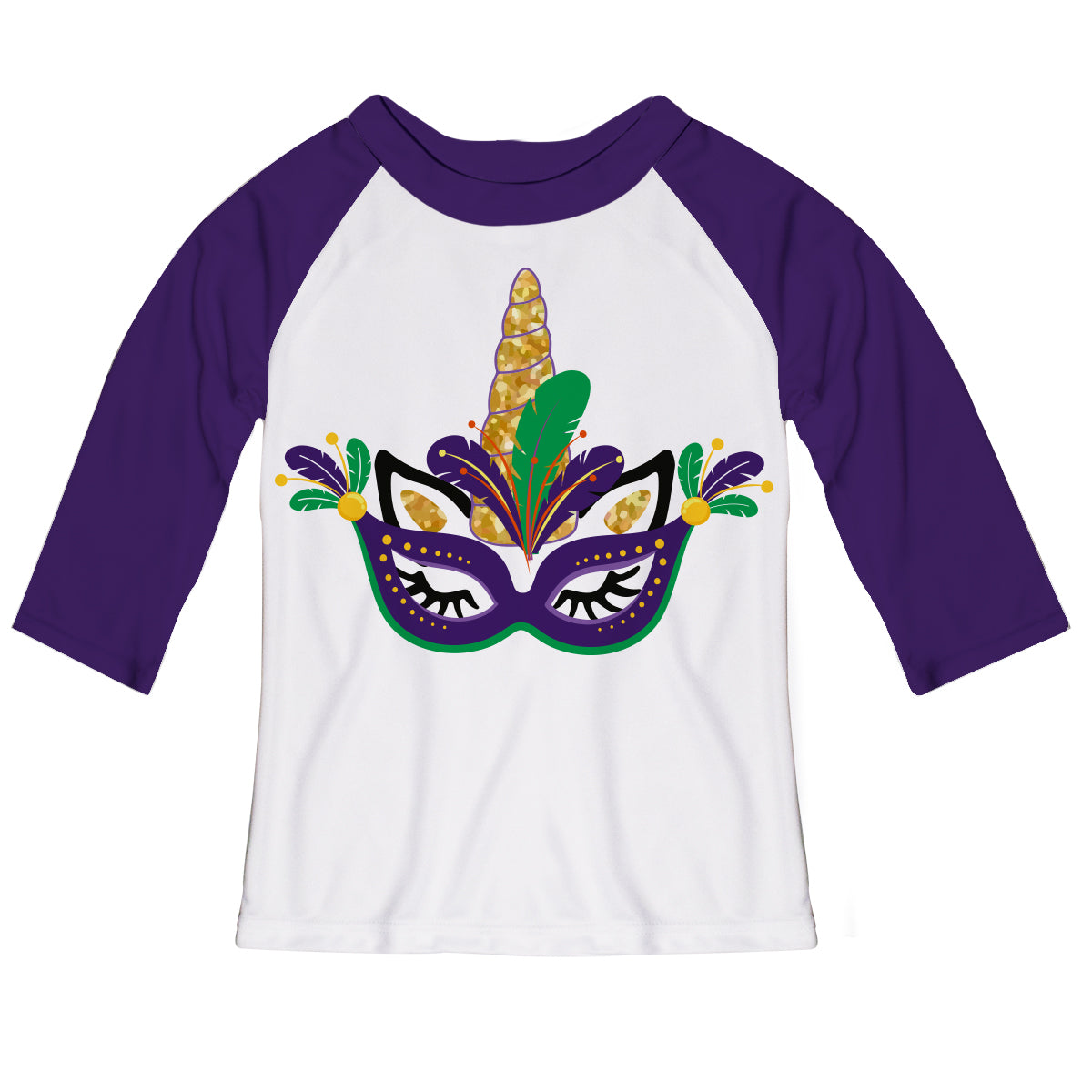 Unicorn Name White And Purple Raglan Tee Shirt Three Quarter Sleeve - Wimziy&Co.