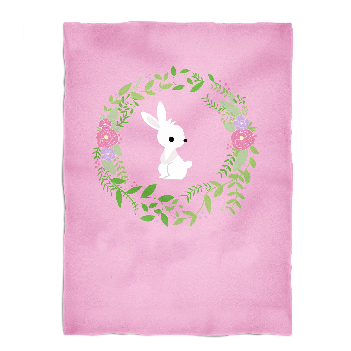 Bunny crown name light pink minky blanket - Wimziy&Co.