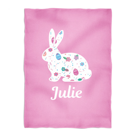 Easter Bunny Name Pink Minky Blanket - Wimziy&Co.