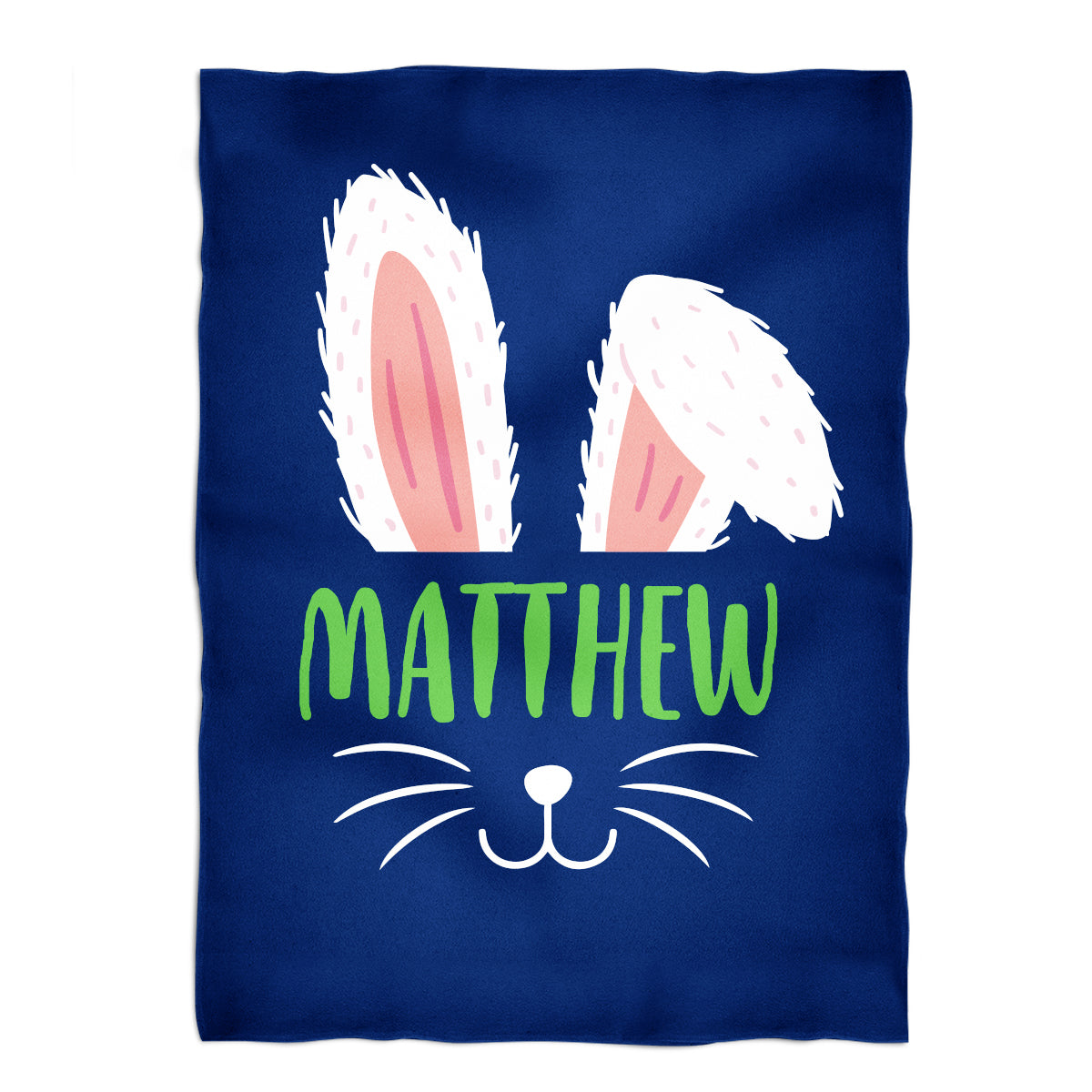 Bunny Name Navy Minky Blanket - Wimziy&Co.