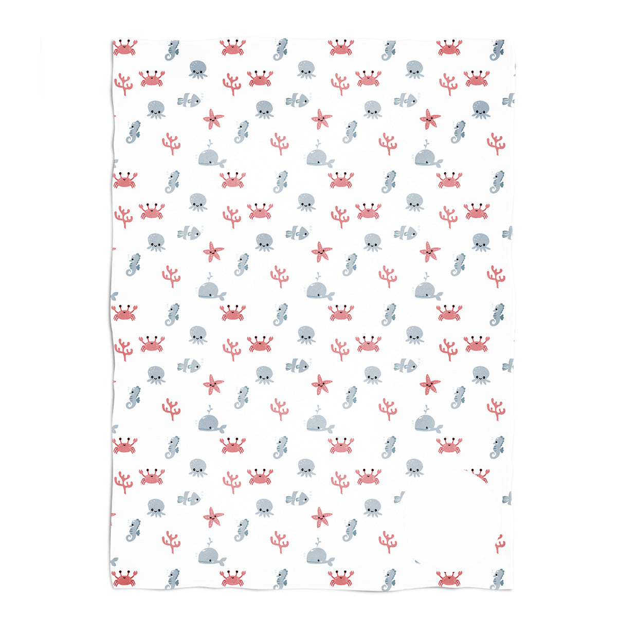 Nautical print monogram white minky blanket - Wimziy&Co.